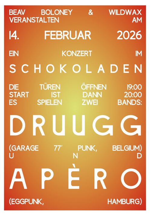 DRUUGG (garagepunk,Bel) & APÉRO (eggpunk,HB)
