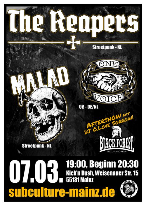 THE REAPERS + MALAD + ONE VOICE + DJ O.LOVE SORROW in Mainz