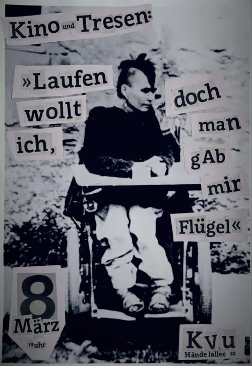 Tresenabend mit Kino 
Wir zeigen die Dokumentation "Laufen wollt ich, doch man gab mir Flügel" Beginn 19:00h