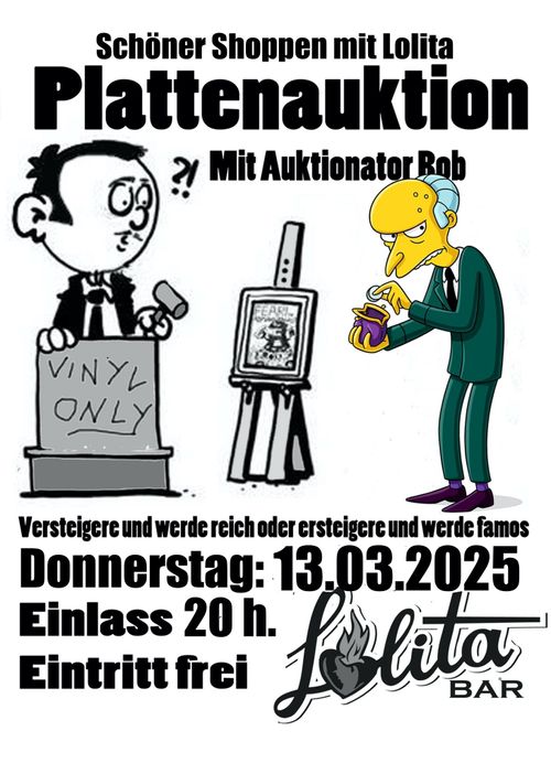 Plattenauktion mit Auktionator Bob